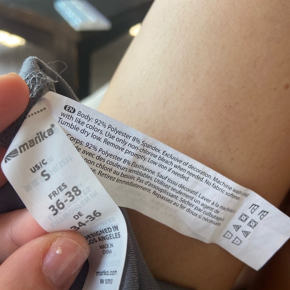 🛑SOLD Marika Gray High Rise Leggings Gold Foil Ombré Hem - Picture 11 of 11